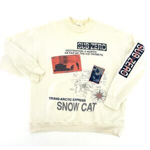 Vintage 80s Iditarod Sweatshirt Size Large Alaska Dog Sled Race 1989 VTG Graphic